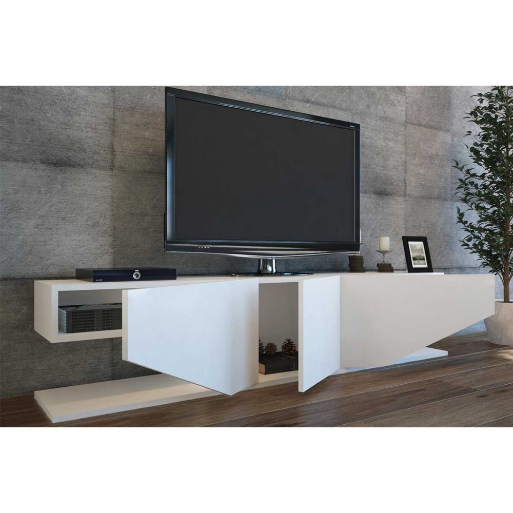 Έπιπλο τηλεόρασης σε χρώμα λευκό 180x30x40
