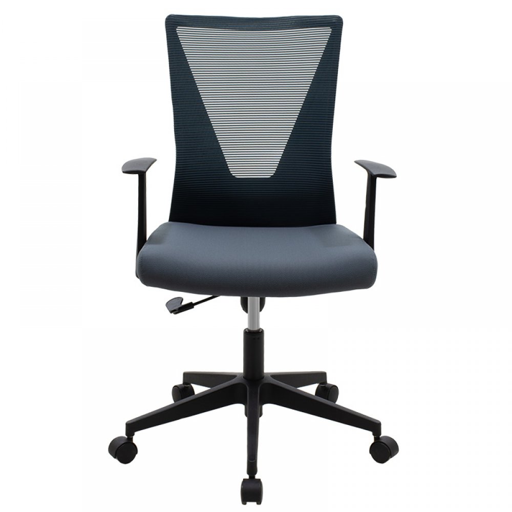 Πολυθρόνα εργασίας "GHOST" υφασμάτινη σε χρώμα μαύρο/γκρι 61x53x93