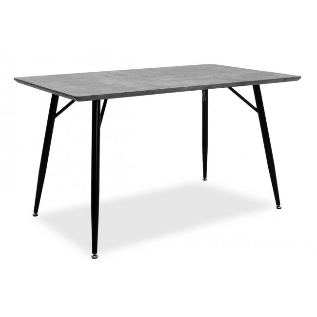 Τραπέζι "CONOR" μεταλλικό με MDF επιφάνεια σε γκρι cement-μαύρο χρώμα 130x80x75,5