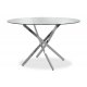 Τραπέζι στρόγγυλο "STEVE" με γυάλινη επιφάνεια διαφανές Φ120x74,5