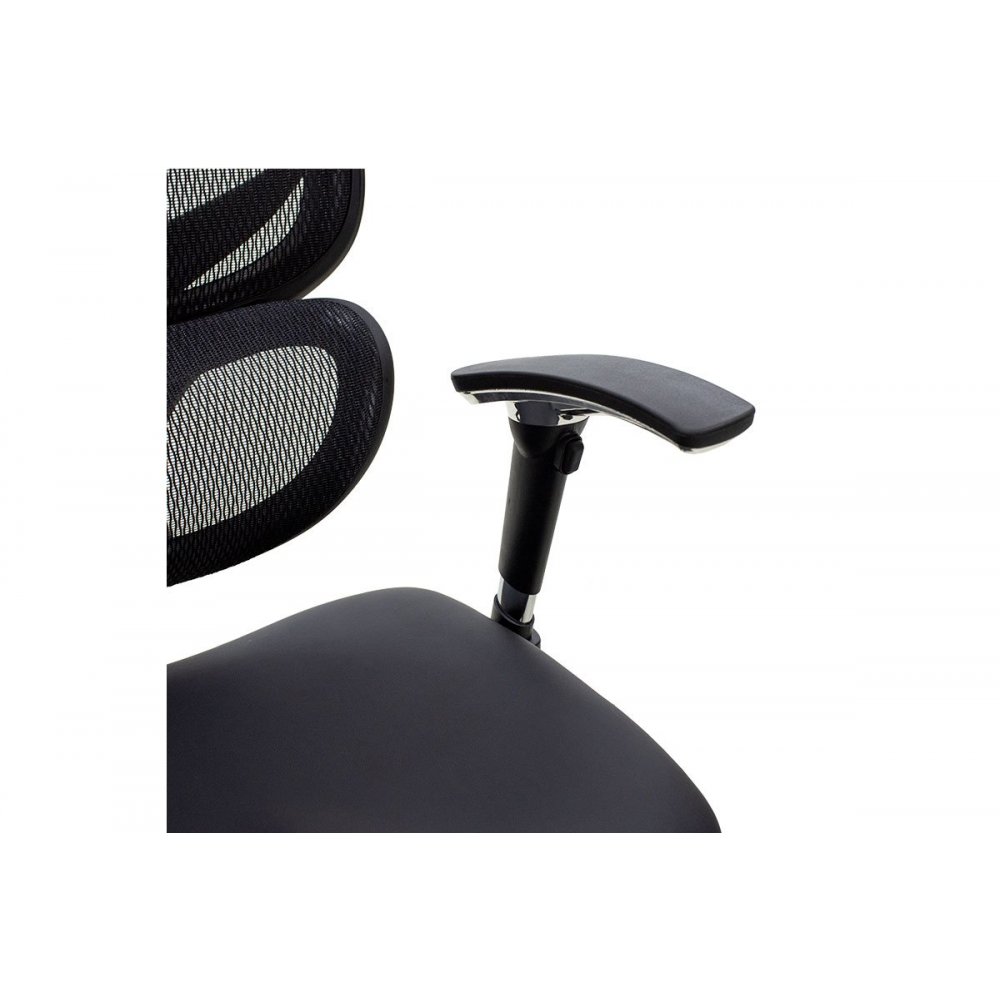 Πολυθρόνα διευθυντή "FREEDOM SUPREME QUALITY" από mesh/τεχνόδερμα σε μαύρο χρώμα 65x66x122/129