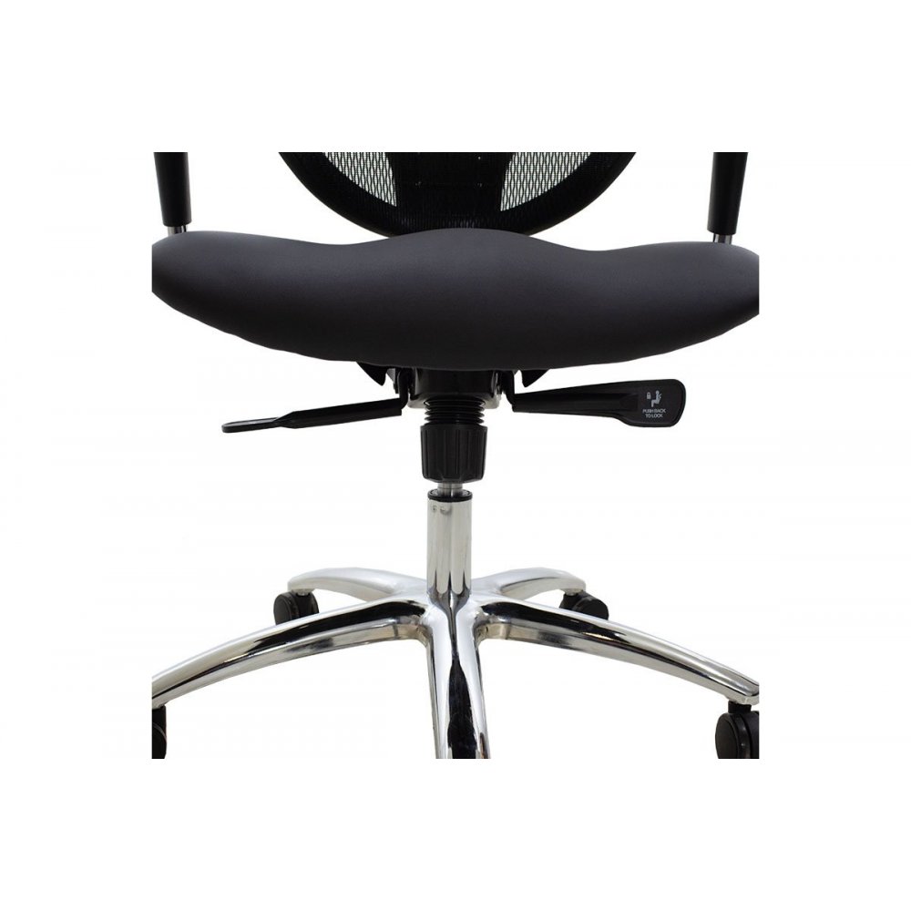 Πολυθρόνα διευθυντή "FREEDOM SUPREME QUALITY" από mesh/τεχνόδερμα σε μαύρο χρώμα 65x66x122/129