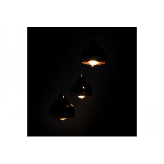 Φωτιστικό οροφής τρίφωτο "ELPRECIOUS"  από μέταλλο σε χρώμα μαύρο/χρυσό Φ54x174