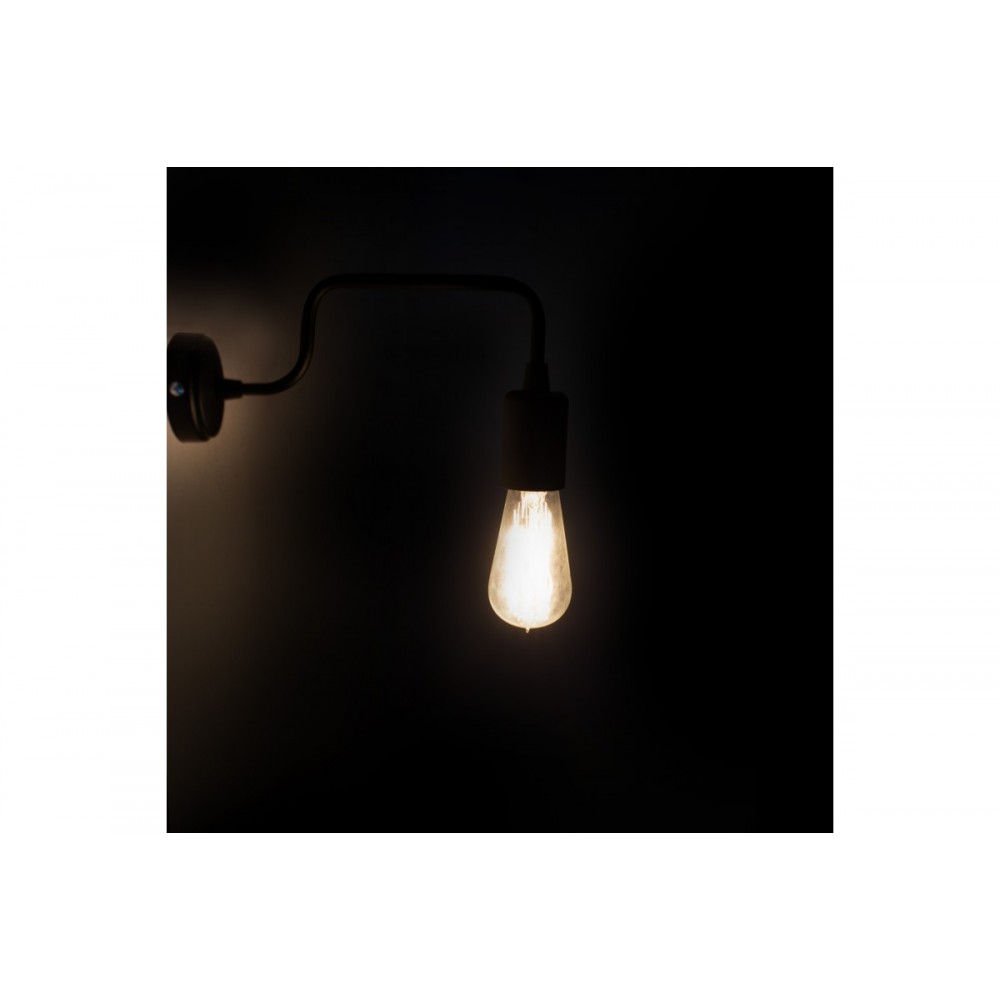 Απλίκα μονόφωτη "PWL-0053" από μέταλλο σε χρώμα μαύρο 28x4x11 Ε27