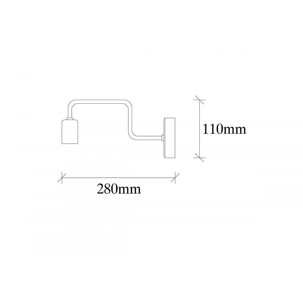 Απλίκα μονόφωτη "PWL-0053" από μέταλλο σε χρώμα μαύρο 28x4x11 Ε27