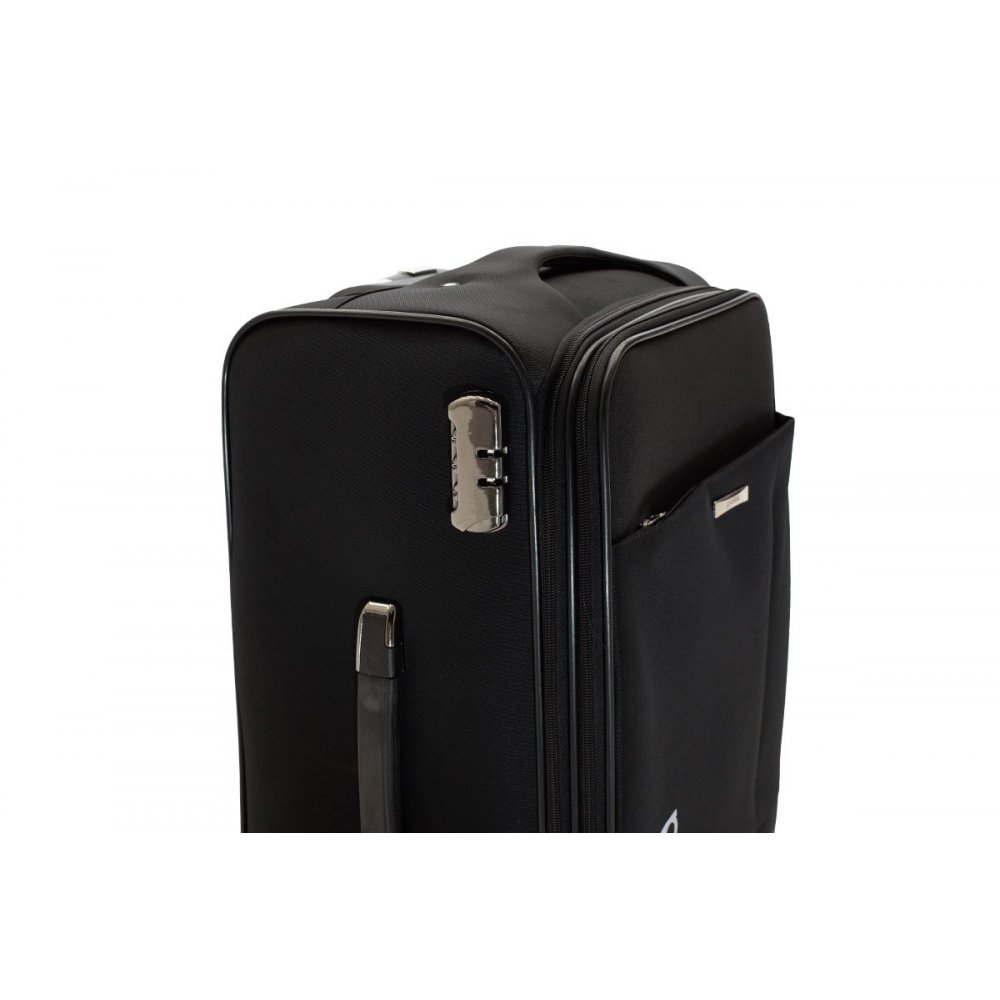 Σετ βαλίτσες 2τμχ "ADVENTURE" από ύφασμα σε χρώμα μαύρο 43x26x70
