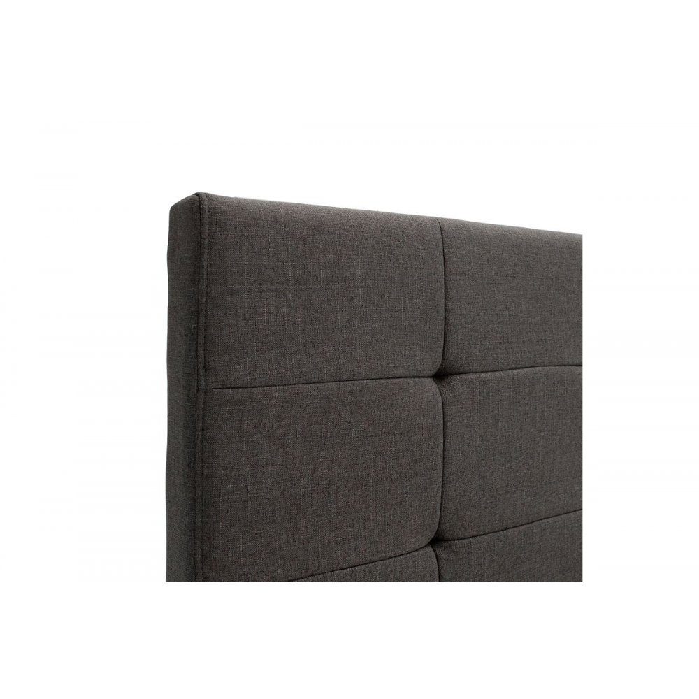 Κρεβάτι διπλό "ROI" με αποθηκευτικό χώρο από ύφασμα σε χρώμα ανθρακί 160x200