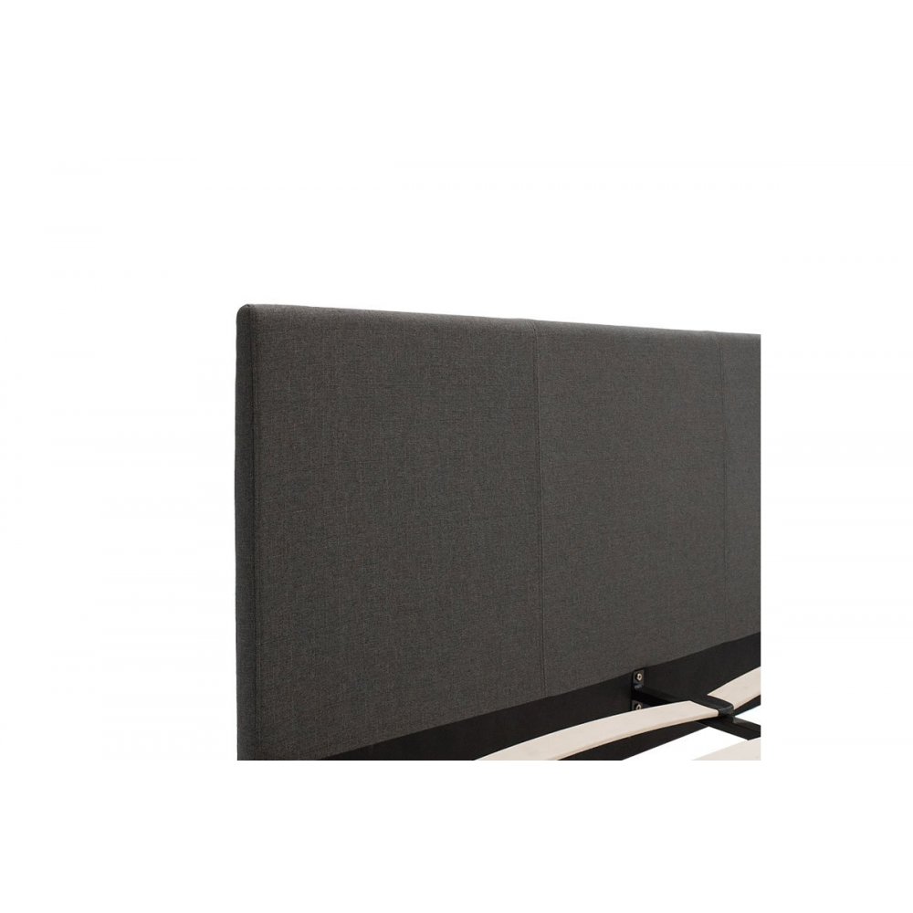 Κρεβάτι διπλό "NEVIL" από ύφασμα σε χρώμα ανθρακί 150x200