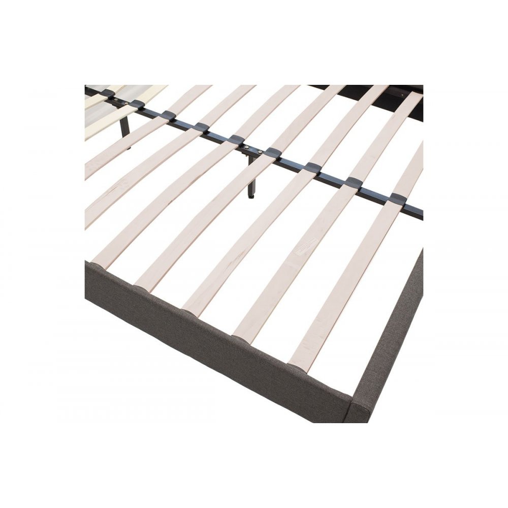 Κρεβάτι διπλό "NEVIL" από ύφασμα σε χρώμα ανθρακί 150x200