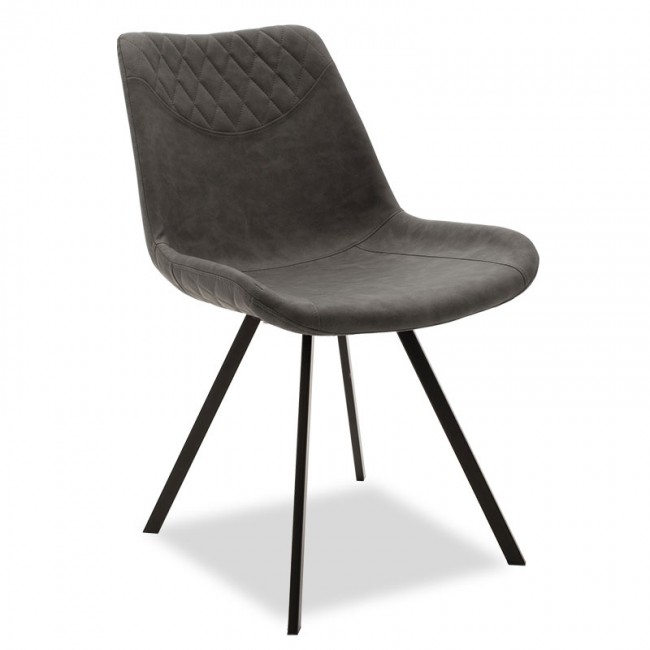 Καρέκλα "ORCA" μεταλλική μαύρη από pu σε ανθρακί χρώμα 50x60x78