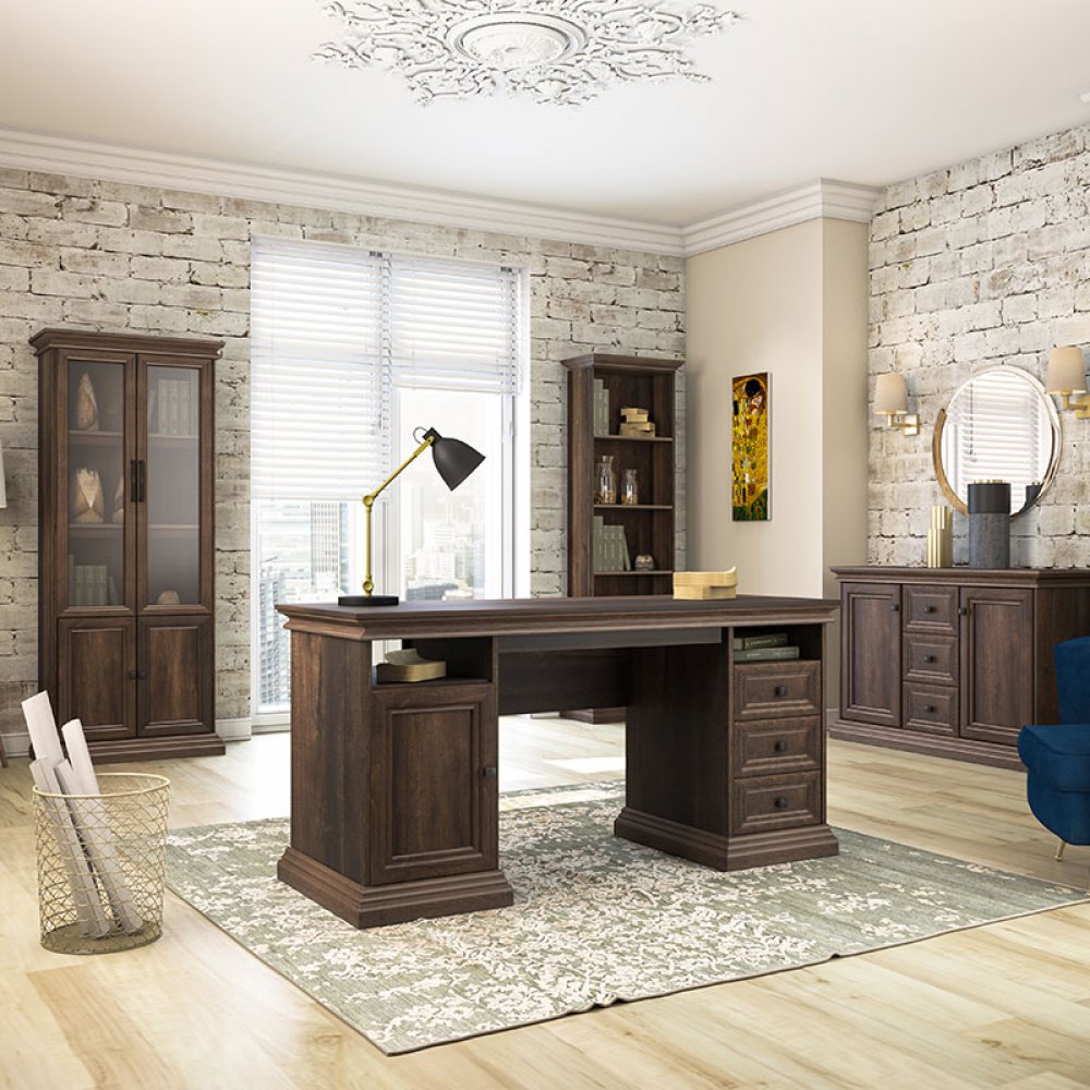 Γραφείο εργασίας "MOZART" σε χρώμα καρυδί 160x60x78