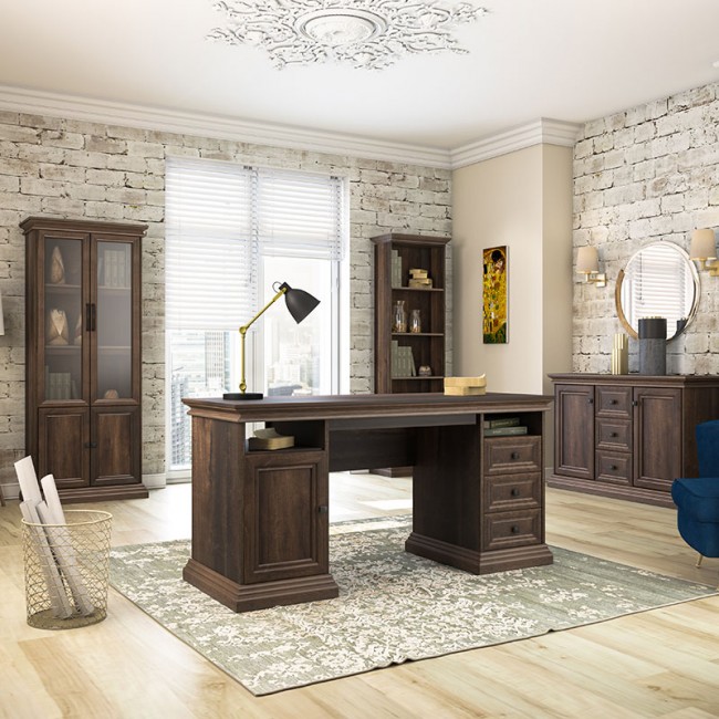 Γραφείο εργασίας "MOZART" σε χρώμα καρυδί 160x60x78