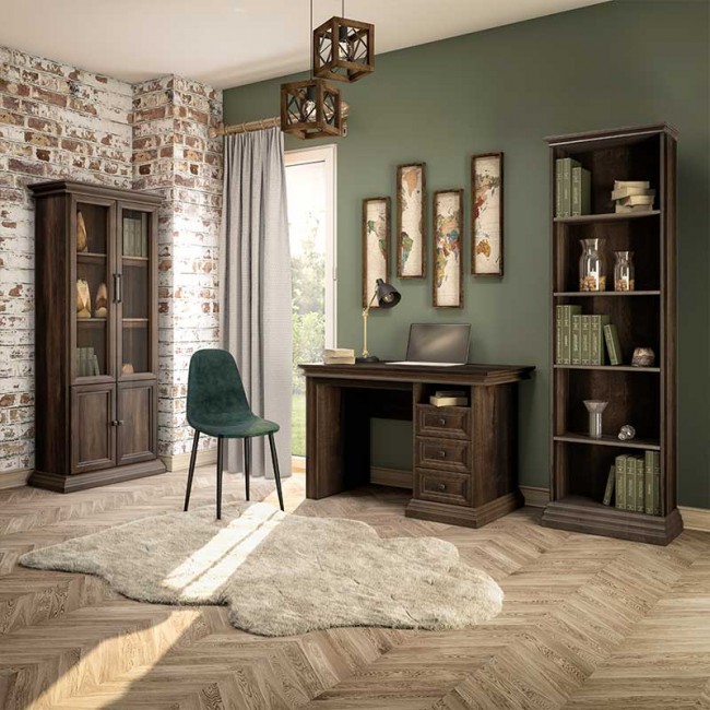 Βιβλιοθήκη "MOZART" σε χρώμα καρυδί 60x34,5x202,5