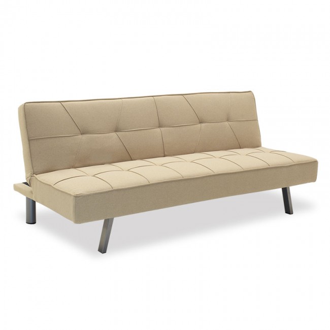 Καναπές-κρεβάτι "TRAVIS" υφασμάτινος σε χρώμα μπεζ 175x83x74