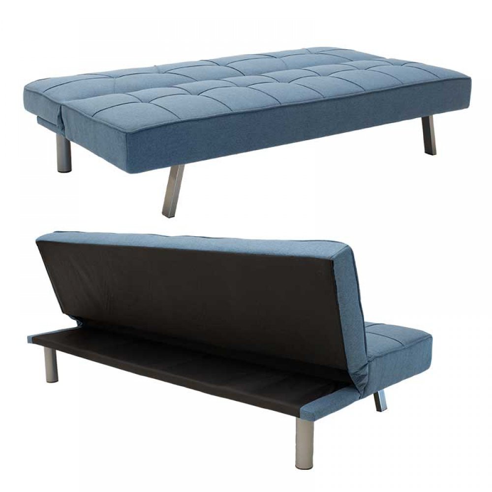 Καναπές-κρεβάτι "TRAVIS" υφασμάτινος σε χρώμα ανοιχτό μπλε 175x83x74