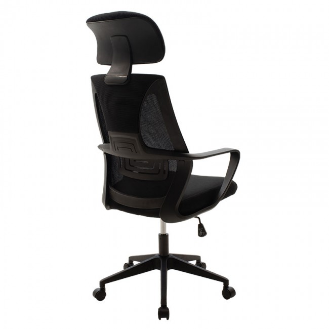 Καρέκλα γραφείου διευθυντή "DOLPHIN" με ύφασμα mesh χρώμα μαύρο 65.50x64x117/126