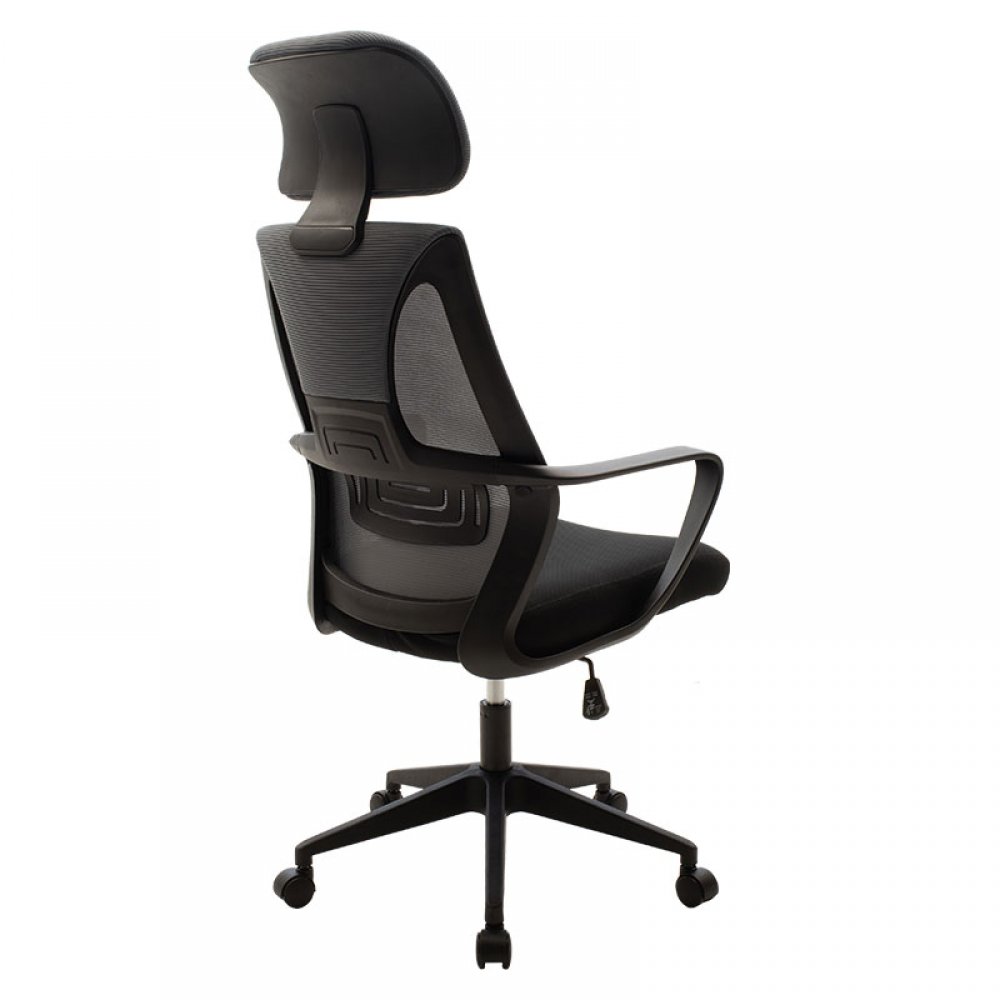Καρέκλα γραφείου διευθυντή "DOLPHIN" με ύφασμα mesh χρώμα μαύρο-γκρι 65.50x64x117/126