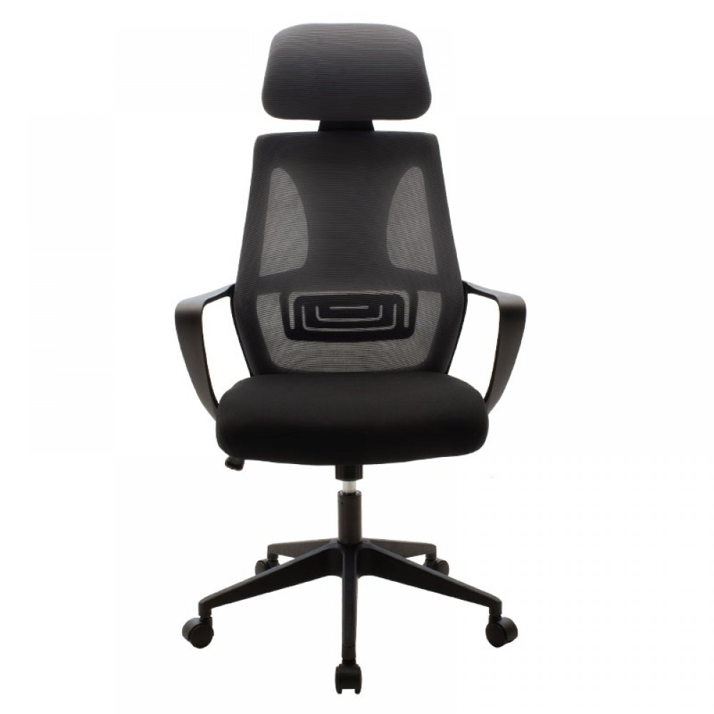 Καρέκλα γραφείου διευθυντή "DOLPHIN" με ύφασμα mesh χρώμα μαύρο-γκρι 65.50x64x117/126