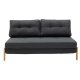 Καναπές-κρεβάτι "FANCY" διθέσιος υφασμάτινος σε χρώμα ανθρακί 150x92x77