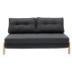 Καναπές-κρεβάτι "FANCY" διθέσιος υφασμάτινος σε χρώμα ανθρακί 150x92x77