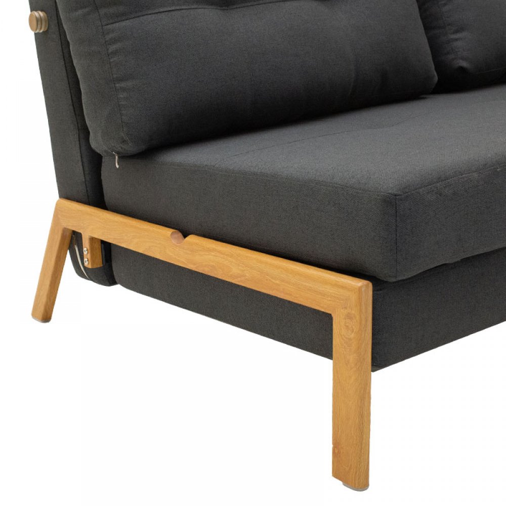 Καναπές-κρεβάτι "FANCY" διθέσιος υφασμάτινος σε χρώμα ανθρακί 150x92x77