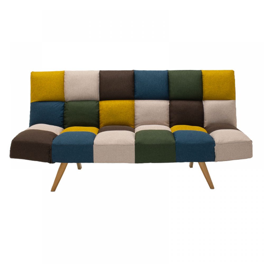 Καναπές-κρεβάτι "FREDDO" τριθέσιος υφασμάτινος πολύχρωμο 182x81x84