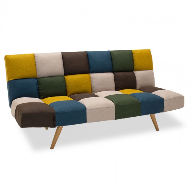 Καναπές-κρεβάτι "FREDDO" τριθέσιος υφασμάτινος πολύχρωμο 182x81x84