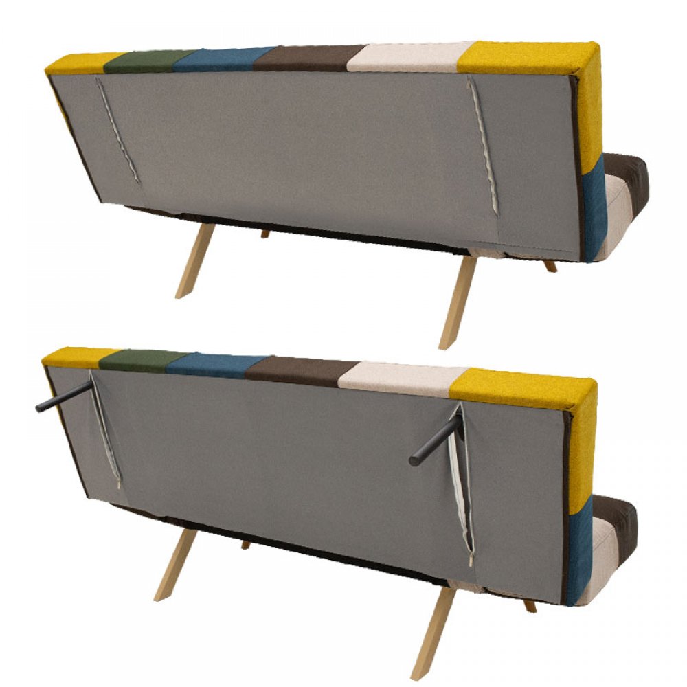 Καναπές-κρεβάτι "FREDDO" τριθέσιος υφασμάτινος πολύχρωμο 182x81x84