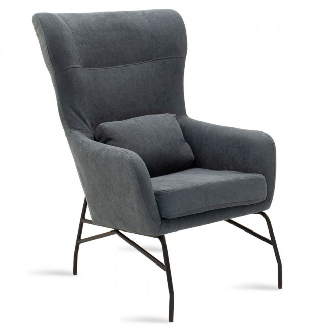 Πολυθρόνα-μπερζέρα "RIMBO" υφασμάτινη σε χρώμα γκρι 66x81x102