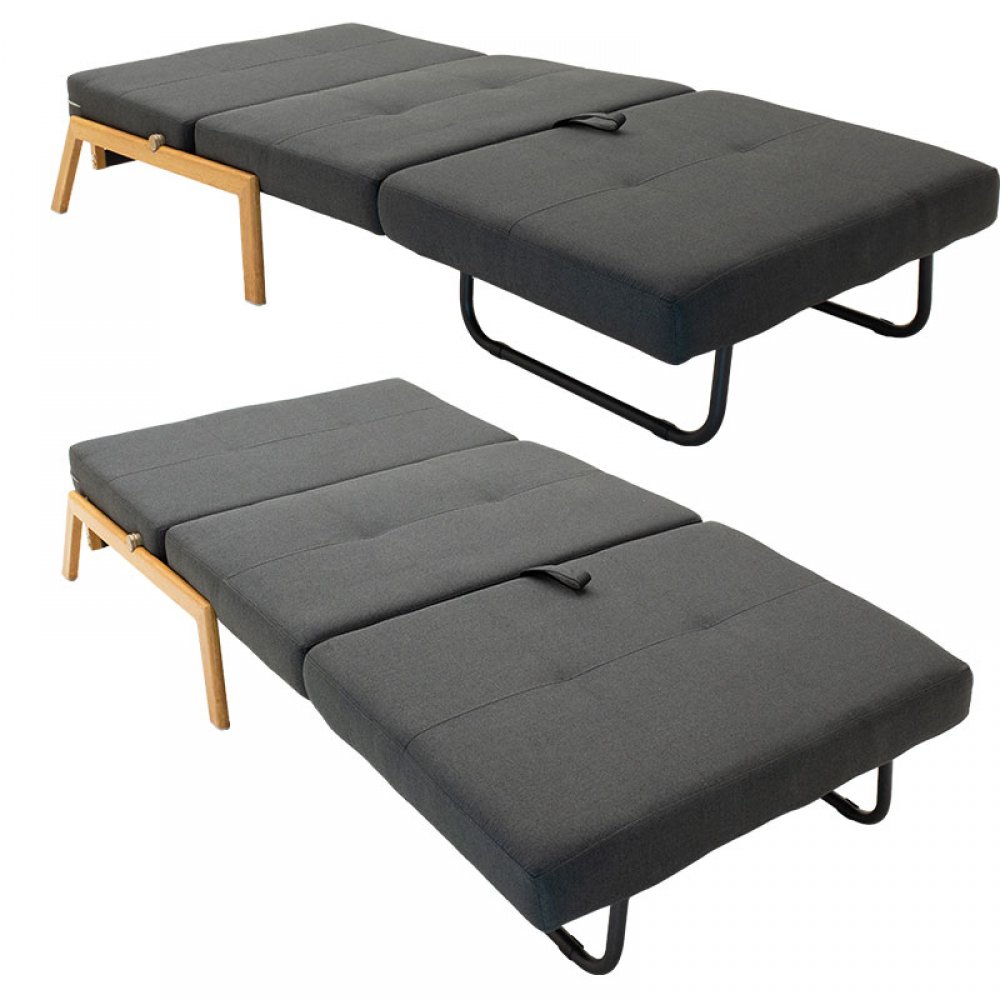Πολυθρόνα-κρεβάτι "FANCY" υφασμάτινη σε χρώμα ανθρακί 96x92x70