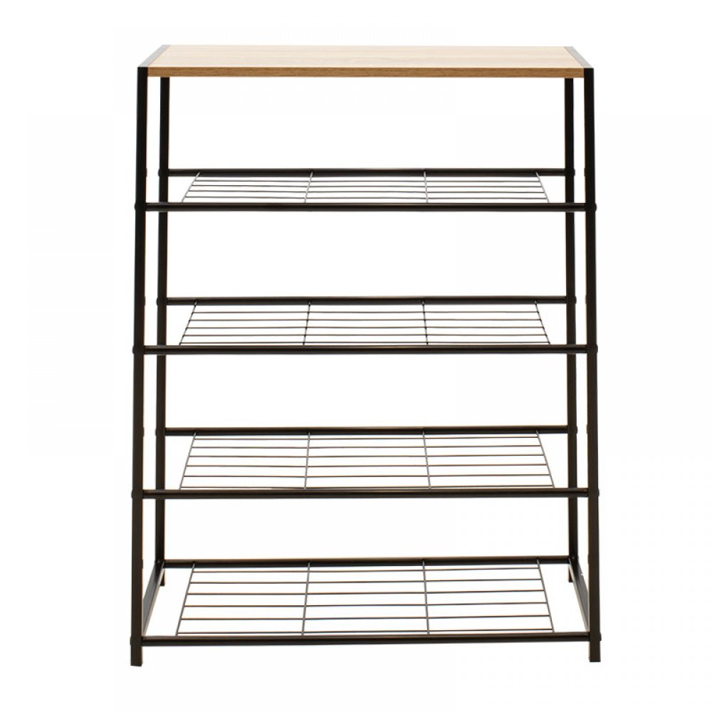 Παπουτσοθήκη "RAMON"από μέταλλο σε χρώμα φυσικό/μαύρο 63x30x83