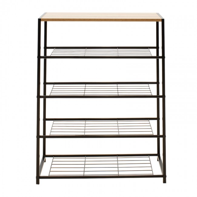 Παπουτσοθήκη "RAMON"από μέταλλο σε χρώμα φυσικό/μαύρο 63x30x83