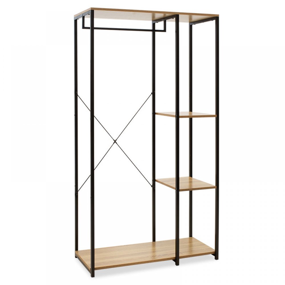 Έπιπλο εισόδου "RAMON" από μέταλλο σε χρώμα φυσικό/μαύρο 90,5x41x167