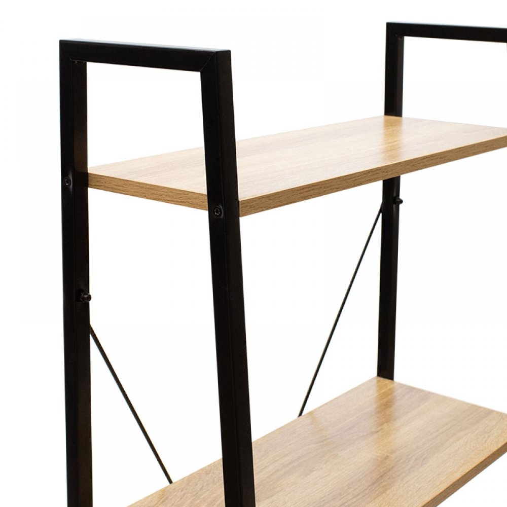 Βιβλιοθήκη "RAMON"από μέταλλο σε χρώμα φυσικό/μαύρο 60x23x145,5