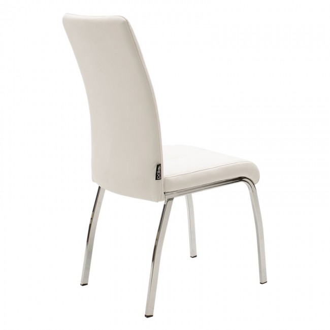 Καρέκλα "ARIADNE" μεταλλική χρωμίου με pu σε χρώμα λευκό 43x63x96