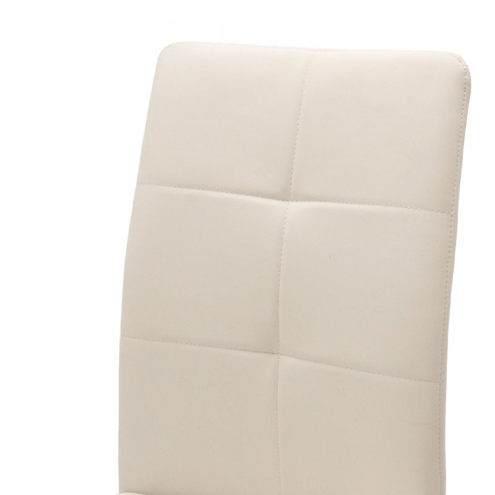 Καρέκλα "ARIADNE" μεταλλική χρωμίου με pu σε χρώμα λευκό 43x63x96