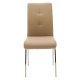 Καρέκλα "ARIADNE" μεταλλική χρωμίου με pu σε χρώμα μόκα 43x63x96