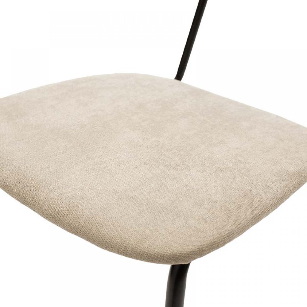 Καρέκλα "TANIA"  μεταλλική-ύφασμα βελούδινο σε χρώμα μαύρο-μπεζ 43x53x84
