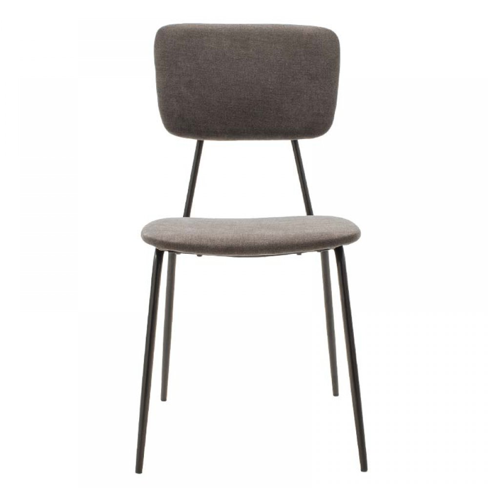 Καρέκλα "TANIA"  μεταλλική-ύφασμα βελούδινο σε χρώμα μαύρο-ανθρακί 43x53x84