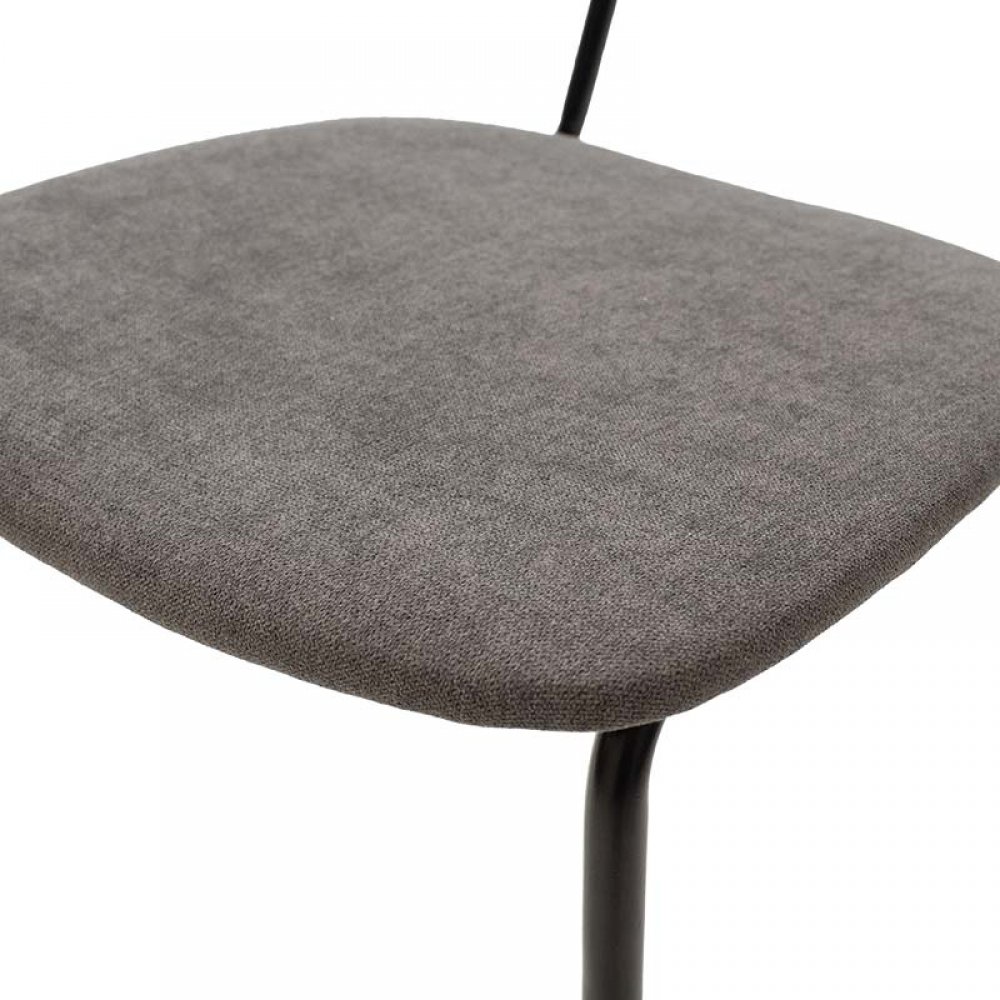 Καρέκλα "TANIA"  μεταλλική-ύφασμα βελούδινο σε χρώμα μαύρο-ανθρακί 43x53x84