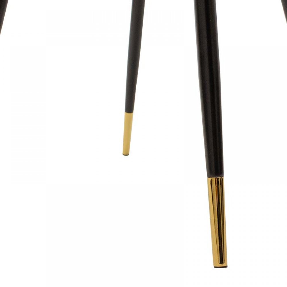 Καρέκλα "GISELLE" μεταλλική-ύφασμα βελουτέ σε χρώμα μαύρο-πράσινο 52x51x82