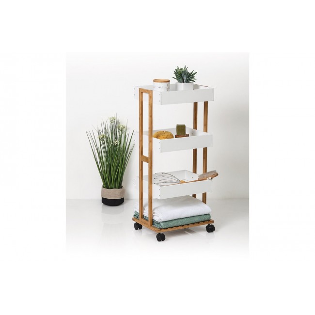 Ραφιέρα επιδαπέδια "IRENE" από ξύλο σε χρώμα φυσικό 41x31x88