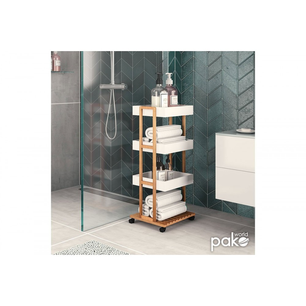 Ραφιέρα επιδαπέδια "IRENE" από ξύλο σε χρώμα φυσικό 41x31x88