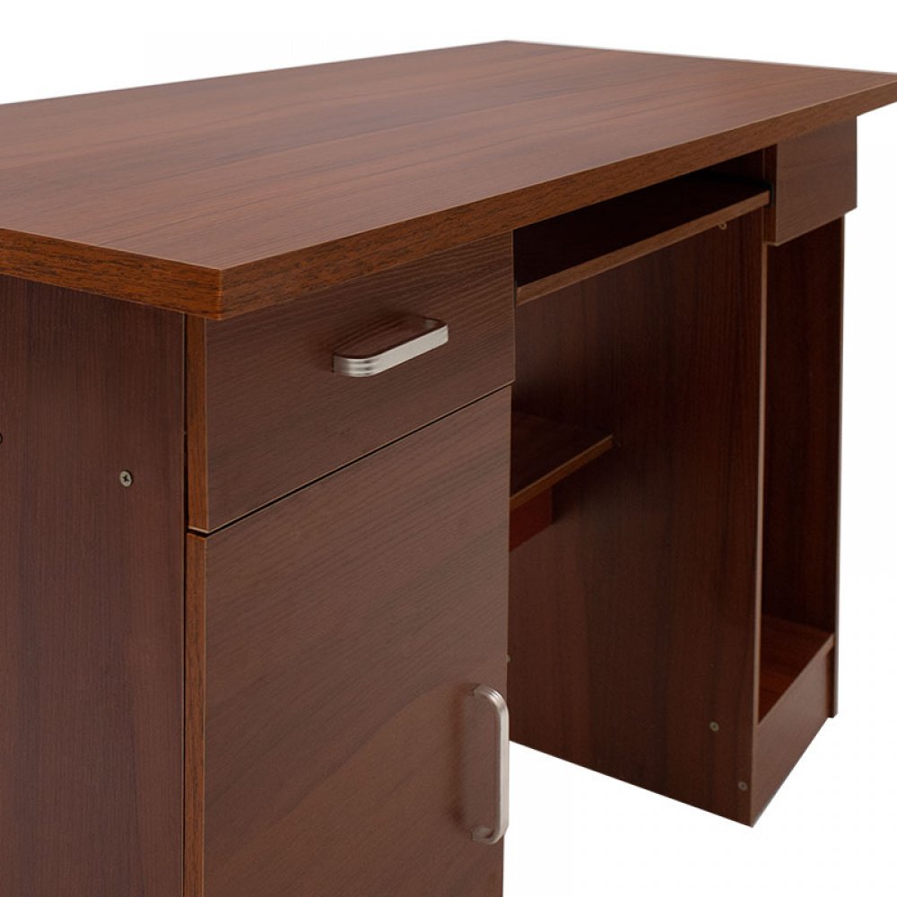 Γραφείο εργασίας "BORN" από MDF χρώμα καρυδί 120x50x73