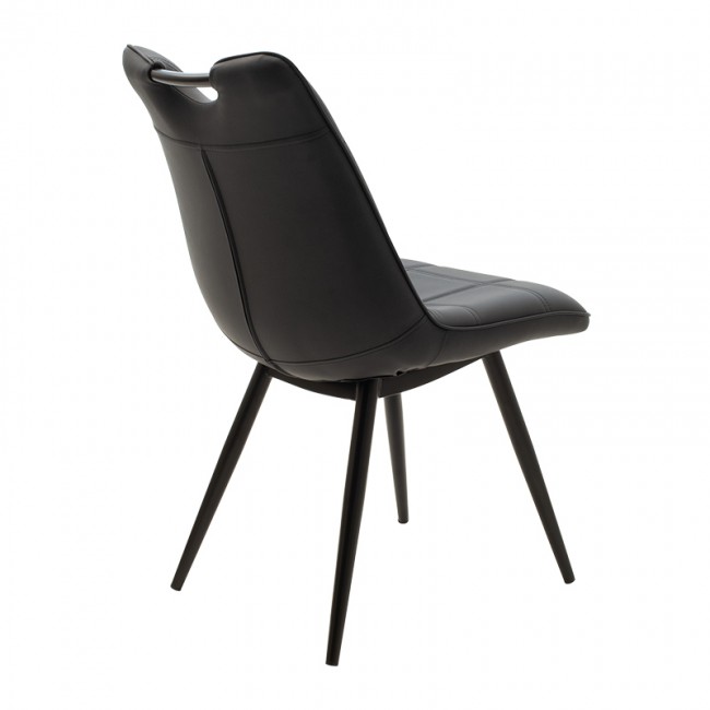 Καρέκλα "NELY" μεταλλική-pu σε μαύρο χρώμα 47x61x85