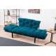 Διθέσιος καναπές-κρεβάτι από ύφασμα σε πετρόλ χρώμα 155x73x85