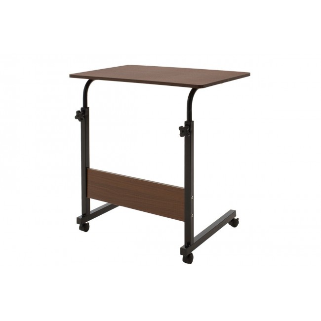 Γραφείο "Piper" αυξομείωση ύψους από MDF-μέταλλο σε καρυδί-μαύρο χρώμα 60x40x69/90