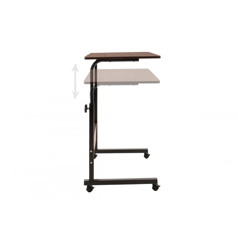 Γραφείο "Piper" αυξομείωση ύψους από MDF-μέταλλο σε καρυδί-μαύρο χρώμα 60x40x69/90