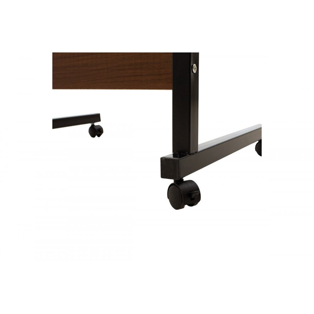 Γραφείο "Piper" αυξομείωση ύψους από MDF-μέταλλο σε καρυδί-μαύρο χρώμα 60x40x69/90