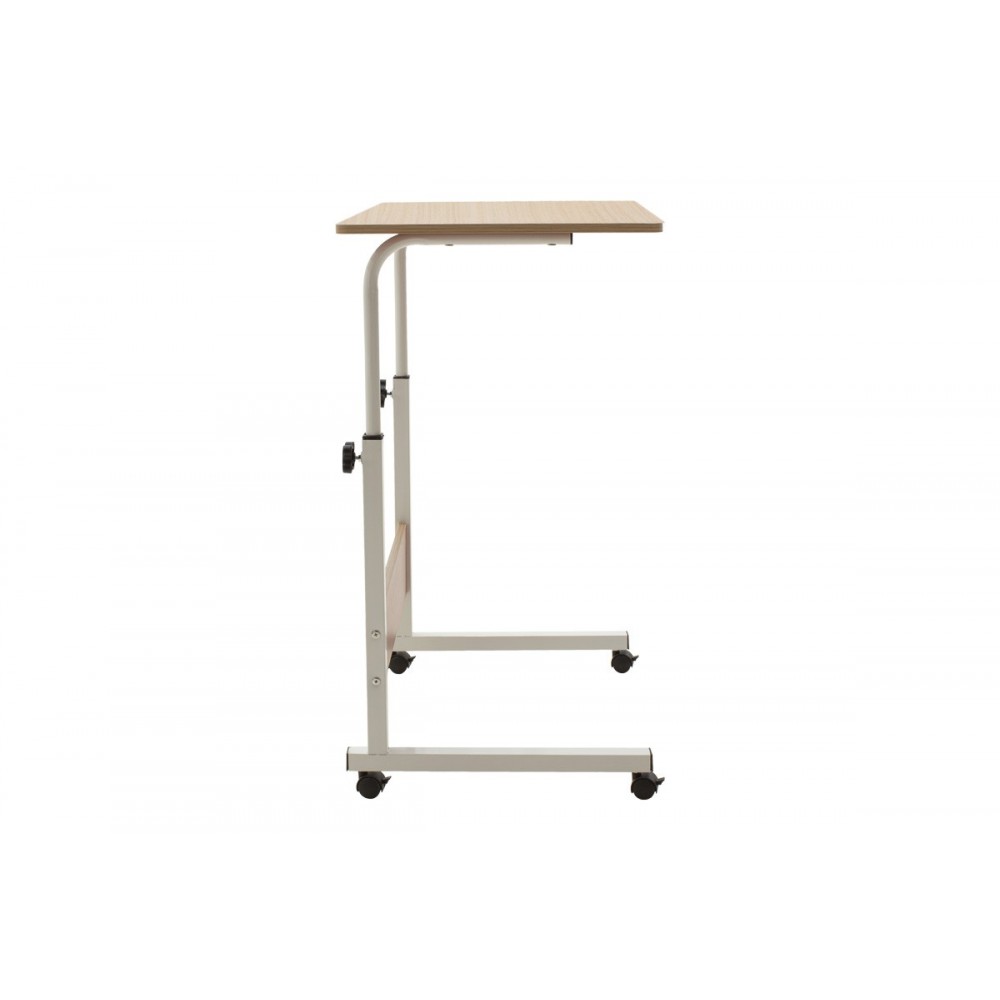 Γραφείο "Piper"με αυξομείωση ύψους από MDF-μέταλλο σε φυσικό-λευκό χρώμα 60x40x69/90